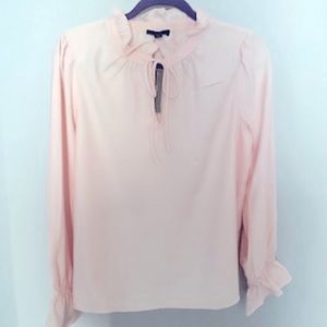 NWT Medium - Women - J. Crew Gathered Ruffle Drapey Top - Pale Pink